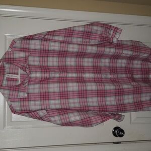 Large pink button up